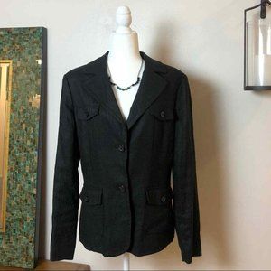 Black Linen Lined Blazer Size 16 NWOT (this is the one. look look look.)